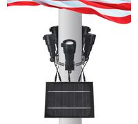 RAYSLIT Mât de drapeau à énergie solaire 5 en 1 1000 lumens pour mât de drapeau de 5,1 à 15,2 cm de diamètre, lumière solaire d'extérieur du crépuscule à l'aube, couverture 100 % étanche LED