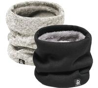 Rayson 2 Pièces Cache-cou Hiver Unisexe Tour de Cou Tricoté Écharpe de Cercle Doublée Polaire Tube Écharpe Tubulaire Foulard Ski Chaud Foulard de marche course à pied ski extérieur,noir+gris