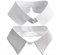 Rayson 2 Pièces Faux Col Femme Claudine Amovible Faux Collier Décoratif de Chemise pour Pulls et Robes Décoration Chic et Elegant(Col Pointu&Rond Blanc, Taille Unique)