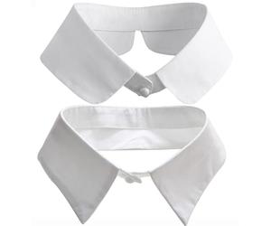Rayson 2 Pièces Faux Col Femme Claudine Amovible Faux Collier Décoratif de Chemise pour Pulls et Robes Décoration Chic et Elegant(Col Pointu&Rond Blanc, Taille Unique)