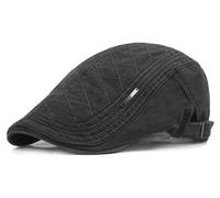 Rayson Casquette Beret Plate Homme Eté Réglable Coton Casquettes Souples Gatsby Chapeau avec Motifs de Diamants(Gris,Taille Unique)