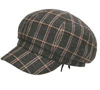 Rayson Chapeau Rayures Femme Hiver Chic Newsboy Béret Réglable Interieur Satin Casquette Gavroche Octogonale Rétro Beret Femme pour Automne Hiver(Noir, Taille Unique)