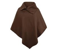Rayson Élégant Pull Poncho Cape Femme Pull Poncho à Polyvalent de Type Châle pour Femmes Chic Glamour Baggy Irrégulière Châle Jeune Haut Tendance(Marron foncé)