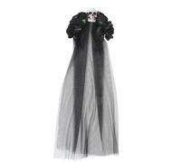 Rayson Florale Couronne avec Voile di Halloween Vintage Bandeau Femme avec Rose Serre Tête Jour des Morts Noir Coiffe de Deguisement Accessoire(A-Noir)