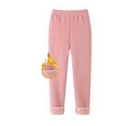 Rayson Legging Couleur Unie Fille en Coton Hiver Chaud Collants Charmant Épais Extensible Long Pantalon 6-11 Ans