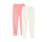 Rayson Legging Couleur Unie Fille en Coton Hiver Chaud Collants Charmant Épais Extensible Long Pantalon 6-11 Ans