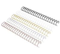 RAYSON Lot de 50 reliures à double boucle, 1,9 cm, 21 trous, pas 2:1, capacité de reliure 30 à 130 feuilles, format lettre, noir, blanc, or rose, argent, multicolore doré