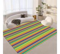 Rayures Arc-en-Ciel Abstraites Enfants Tapis Salon Tapis Antidérapant Paillasson Chambre Décor Tapis 80 X 120 Cm 3D Imprimé Flanelle Tapis - Polyester Doux Au Toucher Facile À Nettoyer /3650655466421