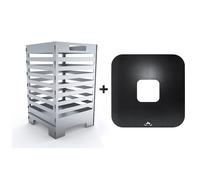 Rayures Baril de Feu Vasque à Feu Accessoire + Plaque Grillring Feuerplatte