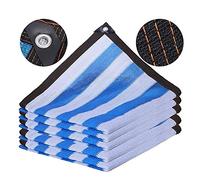 Rayures Blanches Et Bleues Filet D'Ombrage 75%,Toile D'Ombrage Pergola Serres pour La Couverture VéGéTale Serre Jardin Pergola,pour ClôTures Balcons Terrasses Jardins 3mx3m/9.8ftx9.8ft