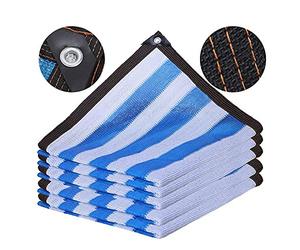 Rayures Blanches Et Bleues Filet D'Ombrage 75%,Toile D'Ombrage Pergola Serres pour La Couverture VéGéTale Serre Jardin Pergola,pour ClôTures Balcons Terrasses Jardins 4mx4m/13.1ftx13.1ft
