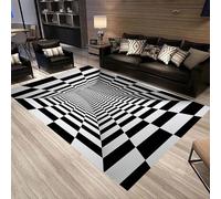 Rayures De Texture Géométrique Abstraite Tapis 3D Imprimé Tapis Graphique Antidérapant Grand Tapis Salon Décoration Intérieur Tapis De Sol - Polyester Nettoyage Facile ，Avec Support En Ca -35026240605