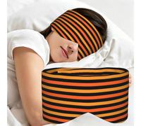Rayures d'Halloween noires et orange, Masque de sommeil pour la maison, les voyages et le travail posté, couvrant entièrement les yeux et bloquant la lumière