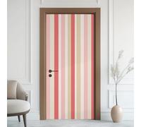 Rayures Géométrique Effet 3D Sticker Porte, Géométrie Minimalist Papier Autocollant Porte Mural Décoration, Rayures Rayée Stickers Muraux Amovible PVC 95x215 cm