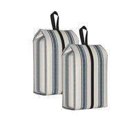 Rayures Jacquard françaises Bleues et Blanches， Lot de 2 Sacs à Chaussures de Voyage, Sacs de Rangement imperméables, Organisateur de Chaussures pour Les Voyages et la Maison
