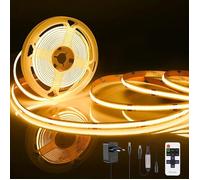 Rayures LED COB 2m bandes LED chaudes blanc 3000k bande LED Dimmable 24V CRI92 Largeur de 8mm avec télécommande et 2m