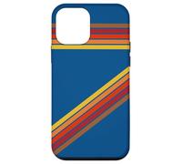 Rayures rétro sur étui bleu foncé style milieu du siècle Coque pour iPhone 12 mini