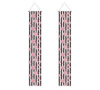 Rayures romantiques en forme de cœur rose doré à paillettes, Décorations pour fête de remise de diplômes - Bannière de bienvenue à suspendre au porche, pour l'intérieur et l'extérieur