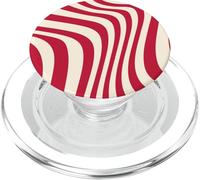 Rayures Rouges rétro années 70 80 Aspect esthétique Groovy PopSockets PopGrip pour MagSafe