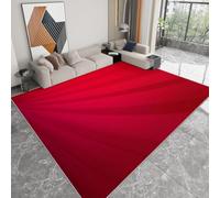 Rayures Rouges Tapis 120x180 cm Style Abstrait Moquette Antiderapant à Poils Courts Tapis 3D Lavable en Machine Convient aux Chambres d'enfants Cuisines et Salons b-349