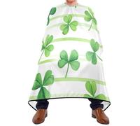 Rayures Trèfle Pour La Saint-Patrick Homme Femme Capes De Coiffeur De Salon Réglable Robe De Coiffure Pleine Longueur Cape De Coiffure Pour Usage Domestique Coupe De Cheveux 168X140Cm