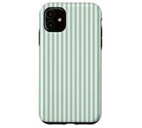 Rayures Vertes sages Lignes Verticales Blanches minimales Coque pour iPhone 11