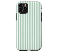Rayures Vertes sages Lignes Verticales Blanches minimales Coque pour iPhone 11 Pro