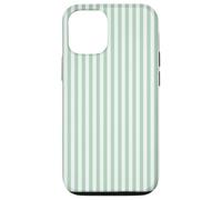 Rayures Vertes sages Lignes Verticales Blanches minimales Coque pour iPhone 12/12 Pro