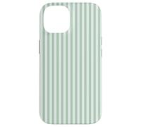 Rayures Vertes sages Lignes Verticales Blanches minimales Coque pour iPhone 14