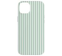 Rayures Vertes sages Lignes Verticales Blanches minimales Coque pour iPhone 14 Plus