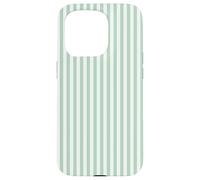Rayures Vertes sages Lignes Verticales Blanches minimales Coque pour iPhone 15 Pro