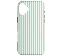 Rayures Vertes sages Lignes Verticales Blanches minimales Coque pour iPhone 16 Plus