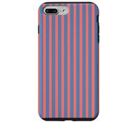 Rayures verticales mignonnes corail et bleu ardoise minimaliste Coque pour iPhone 7 Plus/8 Plus