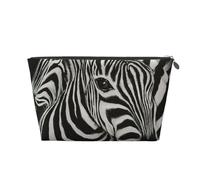 Rayures Zébrées Imprimées Noir Et Blanc, Trousse de Toilette Trousse de Maquillage Sac à cosmétiques Trousse de Toilette de Voyage Portable