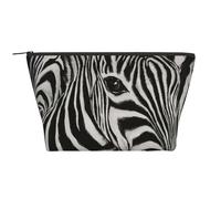 Rayures Zébrées Imprimées Noir Et Blanc, Trousse de Toilette Trousse de Maquillage Sac à cosmétiques Trousse de Toilette de Voyage Portable