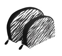 Rayures zébrées, Trousse de Maquillage Coquille Femme Petit Porte-Monnaie Trousse de Toilette Trousse à cosmétiques 2 pièces