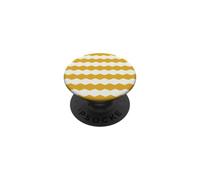 Rayures Zigzag Modernes du Milieu du siècle en Or Jaune et Blanc PopSockets PopGrip Adhésif