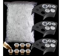 Rayyl Lot de 300 capuchons d'encre de tatouage avec 3 porte-gobelets d'encre de tatouage - Comprend 100 petits 100 moyens, 100 grands capuchons d'encre de tatouage et 3 porte-gobelets d'encre pour