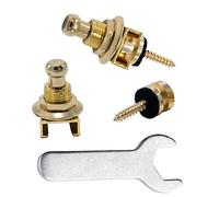 Rayzm 2pcs serrures de sangle guitare avec une clé, métal guitare strap serrures et boutons, système de verrouillage de sangle de sécurité pour guitare acoustique/électrique/basse (doré)