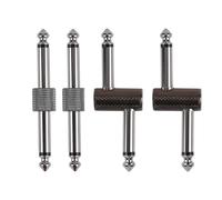 rayzm Connecteurs de Coupleur à Pédale d'Effet, 6.35mm Pédale d'effet à pédale Coupleur, mâle Adaptateur pour pédalier de guitare Au lieu de câble de patch, Pack de 4 (2 droites et 2 de type Z)