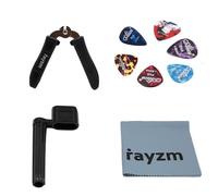 Rayzm Enrouleur de cordes de guitare/Extracteur de broches de pont,coupe-cordes de guitare/extracteur de goupille,6 pcs Médiators de guitare celluloïd,30cm Tissu polonais micro-fibre pour instruments