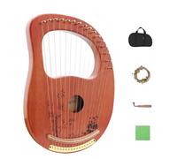 Rayzm Lyre Harp, Instrument de Lyre en acajou en bois massif avec conception brevetée, Harpe Portable 16 cordes en métal Lye pour adultes/enfants/débutants