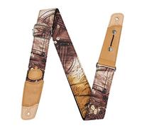 rayzm sangle de guitare avec trou pour câble et poche pour médiators, sangle en nylon pour guitare acoustique/guitare électrique/basse avec support en coton antidérapant, longueur réglable