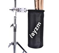 Rayzm support de sac pour baguette batterie, Nylon mallet/brosse/batteur Porte-baguette avec une pince en aluminium pour le kit de Batterie et le support de musique, jusqu'à 12 paires de baguettes