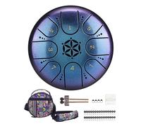 Rayzm Tambour de Langue en Acier Titane avec un Sac, 5 Pouces (13cm) 8 Notes Handpan Tank Drum Kit, Instrument de Percussion Portable à Clé C.