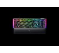 Razer BlackWidow V4 (Green Switch) - Clavier de jeu mécanique - Razer Snap Tap (commutateurs mécaniques Clicky, 6 touches macro, touches ABS doubleshot, chrome RVB) QWERTZ Disposition allemande | Noir