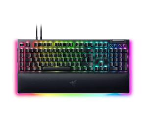 Razer BlackWidow V4 Pro Clavier mécanique de Jeu Chroma RGB (commutateurs mécaniques Verts, roulettes de Commande et 8 Touches Macro, Rouleau Multifonction), Disposition DE | Noir