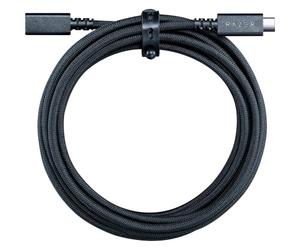 Razer Câble d'extension USB de type C - Maille en nylon tressé de 3 m, libération rapide Trip-Safe, prise en charge d'alimentation rapide 3 A pour chaises de jeu et appareils USB-C - Noir