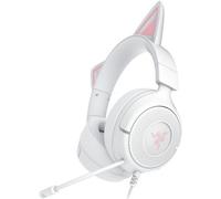 Razer Casque gaming Kraken Kitty V3 X avec câble, oreilles de chat, microphone cardioïde, blanc