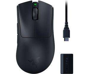 Razer DeathAdder V3 Pro Souris de jeu sans fil + dongle sans fil Hyperpolling : 63 g Ultra léger - Capteur optique Focus Pro 30K - Commutateurs optiques Gen 3-5 touches programmables - Noir
